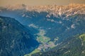 View from Sass Pordoi peak in Dolomiti Royalty Free Stock Photo