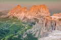 View from Sass Pordoi peak in Dolomiti Royalty Free Stock Photo