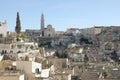 View of the Sassi di Matera a historic district in the city of Matera, well-known for their ancient cave dwellings. Royalty Free Stock Photo