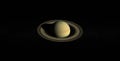 View of Saturn isolated on a black background. Cassini satellite Saturn mission .