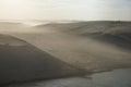 View of Saudi Arabia desert from a freighter sailing the Suez Canal