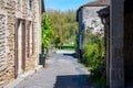 View on Sauternes village and vineyards, making of sweet dessert Sauternes wines from Semillon grapes affected by Botrytis cinerea