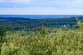 View on Savvatiy hermitage from Holy Ascension Skete with Sekirnaya mountains on Solovki Royalty Free Stock Photo