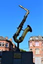 View of saxophone statue in Dinant