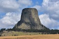 Devil`s Tower Butte Rock Formation in Wyoming Royalty Free Stock Photo