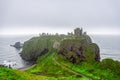 A view of scenic Dunnotar Castle in usual Scottish and North Sea, Scotland