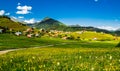 View on scenic landscape of Tusheti village Omalo, Georgia Royalty Free Stock Photo