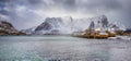 View of Scenic Lofoten Islands Archipelago Spring Scenery