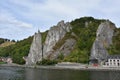 Le Rocher Bayard at Meuse River in Dinant, Belgium Royalty Free Stock Photo