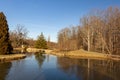 View of a scenic park at an afternoon in late autumn Royalty Free Stock Photo