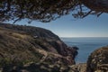 View of the scenic rocky coastline of Kullaberg, Sweden