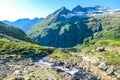 Schladming - A small stream in an alpine valley captured during the sunrise