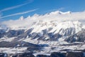 view from Schladming ski resort towards Dachstein glacier Royalty Free Stock Photo