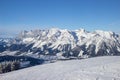 view from Schladming ski resort towards Dachstein glacier Royalty Free Stock Photo