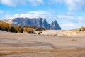 View on Schlern - Sciliar mountain and Seiser Alm