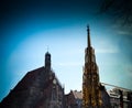 View of the `Schoner Brunnen` fountain in the historical town of Nuremberg, Germany. Europe, architecture.
