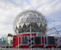 View of Science World at TELUS World of Science building in Vancouver, Canada close up.