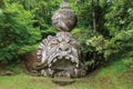 View of sculpture amidst the vegetation in the Park of Bomarzo. Royalty Free Stock Photo