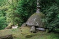 View of sculpture amidst the vegetation in the Park of Bomarzo.