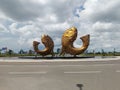 View of Sculpture Djuku Kalabine under the cloudy sky in Indonesia