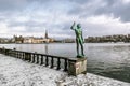 View on the sculpture on the waterfront near the city hall