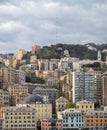 View from the sea. Architecture of the Old Port area of Genoa. Italy Royalty Free Stock Photo