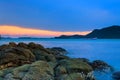 View of sea beach with cloud sky as a background. Royalty Free Stock Photo