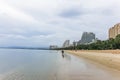 View on the sea, beach and coastline in Sanya bay,  Hainan, China Royalty Free Stock Photo