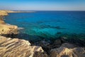 View of the sea and cliffs of Blue Lagoon, Cape Greco, Cyprus Royalty Free Stock Photo