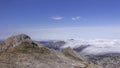 View of a sea of clouds at Pyrenees mountain in Spain Royalty Free Stock Photo