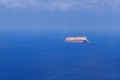 View of the sea and coast on the island of Santorini caldera in Greece. The background is a blue sky Royalty Free Stock Photo