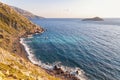 A view of the sea coast, from Myrties village in Kalymnos island, Greece Royalty Free Stock Photo