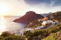 A view of the sea coast, from Myrties village in Kalymnos island, Greece.