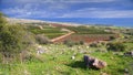 View of sea of Galilee Golan Heights and fields Israel Royalty Free Stock Photo