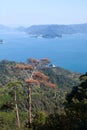 View at the sea and island from observatory near Shishiiwa Station. It is great viewpoint area of the Setouchi dotted islands. The
