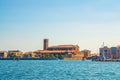 View from sea lagoon of Chioggia town cityscape with Saint Domenico catholic church