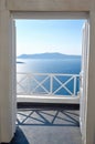 View of The Sea Mediterranean through the open door Royalty Free Stock Photo