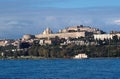 View from sea of Milazzo town in Sicily, Italy Royalty Free Stock Photo