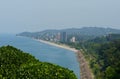 View of the sea from a mountain height on the coast of the urban village of Chakvi, Georgia Royalty Free Stock Photo
