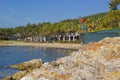 View of the sea and mountains in cunda island,Turkey