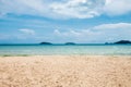 View of the sea natural empty sand beach background Royalty Free Stock Photo