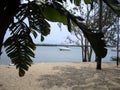 View on a sea through a natural window in Domenican republic Royalty Free Stock Photo