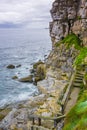 View of the sea and cliffs in Gijon, Asturias, Spain