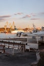 View on sea port and embankment of Sevastopol city, Crimea Royalty Free Stock Photo