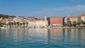 View from the sea on the promenade the city of Split