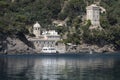 View from the sea of San Fruttuoso Abbey