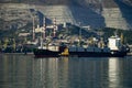 View of sea ships in the gulf of Russia