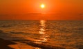 View of the sea during sunset, sunrise Royalty Free Stock Photo