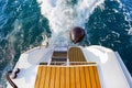 View of the sea surface from the stern of a sailing ship Royalty Free Stock Photo