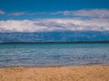 View of the sea and swimmers from the Queen`s Beach, Nin, Croatia Royalty Free Stock Photo